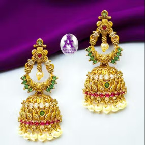 Maha Saving Offer Attractive Trendy Avirah Pearls Designer CZ Jhumkhas with Pearls Beats for Women's & Girls