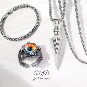 SRN| Silver Arrow Pendant For Men | Bracelet For Boys | Silver Ring For Men | Chain Locket For Men | Fashion Bracelet | Party Wear Bracelet | Locket For Boys ft