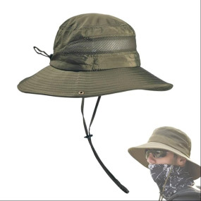 GUSTAVE? Sun Hats for Men Wide Brim Summer Sun Protection Cap for Men UV Protection Round Sun Cap for Hiking, Fishing, Gardning, Travel