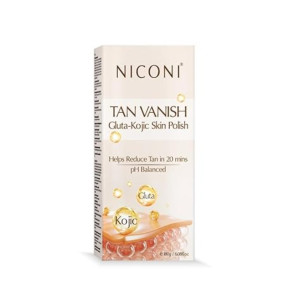 NICONI Tan Vanish Gluta-Kojic Skin Polish | Instant Tan Removal & Glow | Infused with Kojic Acid & Glutathione | Ideal for All Skin Types | Lightens Suntan | 180g