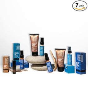 YAAN MAN Ultimate Set |Base, Foundation, Set Spray, Tinted Moisturiser, Face Wash, Gel Moisturiser, Perfection Stick | Skin Care + Make Up For Men | For All Skin Types | Light Shade, (7 Count)