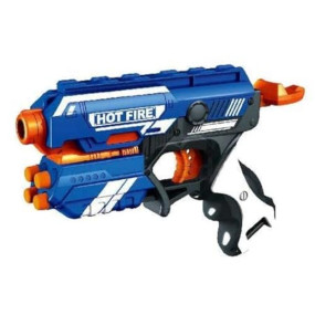 Storio Blaze Storm Hot Fire Soft Bullet Gun Toy With 10 Safe Soft Foam Bullets, Fun Target Shooting Battle Fight Game For Kids Boys (Blaze Storm- Hot Fire),Multicolor