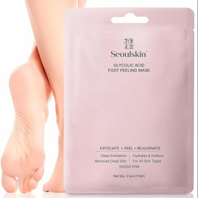 SeoulSkin Glycolic Acid Foot Peeling Mask (1 Pair), Korean Peeling & Exfoliating | Deep Exfoliation with Glycolic Acid, Removes Dead Skin, Cruelty-Free, Foot Peel Off Mask