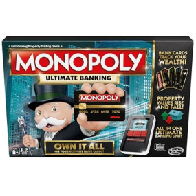 Monopoly Ultimate Banking Edition Board Game, Includes Electronic Banking Unit, Christmas Gift, Fun Christmas Board Game for Families and Kids, Strategy Game for Kids Ages 8+, Best Xmas Gift