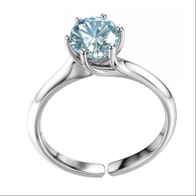 Silver Sparkling Martini Solitaire Ring for Women | 92.5 Sterling Silver & Diamond like Brilliance Sparkling Zirconia
