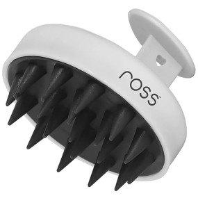 Ross Round Scalp Massager & Shampoo Brush ? Soft Bristles for Gentle Scalp Care, Deep Cleaning, Dandruff Prevention, Oil Control, Relaxing Head Massage, and Enhanced Hair Wash Experience (White)