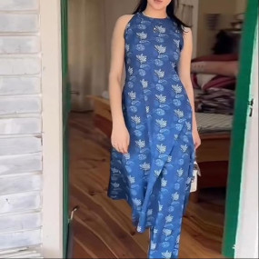 Women's Cotton Kurta Set | Stylish Co Ord Set for Women | Printed A-Line Kurta with Pant | Cord Set for Women Stylish