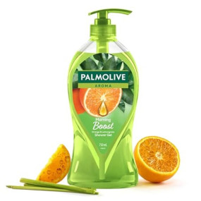 Palmolive Aroma Morning Tonic Body Wash, 750ml Shower Gel Single Pump Bottle, 100% Natural Citrus Essential Oil & Lemongrass Extracts for a Soft and Smooth Skin, pH Balanced Bodywash, Free of Parabens & Silicones ?