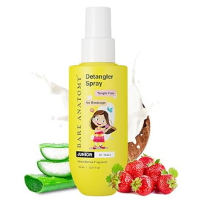 Bare Anatomy Junior Detangler Hair Spray | For 3+ Year Old Kids | Strengthens & Detangles | Tear Free, Creamy & Non Greasy | Adds Shine | Aloe Vera & Coconut Milk Protein