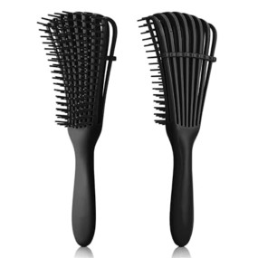 Detangler Brush for Natural Curly Hair, Wet & Dry, Removes Knots, Pain Free, Leaves Hair Smooth & Shiny | The Pain Free Knot Detangler