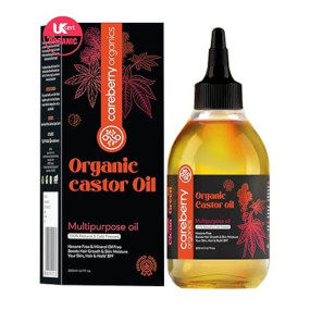 Careberry Organic Cold Pressed Castor Oil (Arandi Oil) Hexane Free100% Natural UKCert Certified Organic & Ayush Certified Ayurvedic 200ml