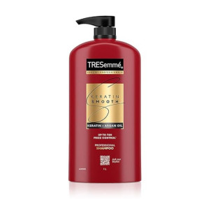 TRESemm? Keratin Smooth Shampoo 1000ml With Keratin Protein and Argan Oil | Salon-Like Smooth Hair | Up To 72H Frizz Contro
