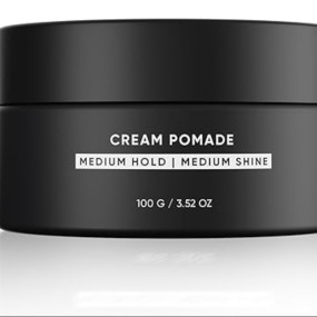 Dasher Cream Pomade For Men's Hair, Medium Hold & Medium Shine Puck, Flexible Hold & Water-Based, Texturizes Hair, With Avocado Oil & Biotin (100g)