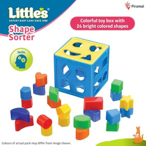 Little's Shape Sorter Cube | Shape Sorter Toys for Kids | 24 Multi-Color Shapes | Toddler Activity Toys for 1 Year Old+ | Baby Toys | Helps Develop Motor & Reasoning Skills | Kids Toys