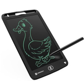 Portronics Ruffpad 8.5E Re-Writable LCD Writing Pad with Screen 21.5cm (8.5-inch) for Drawing, Playing, Handwriting Gifts for Kids & Adults, India's first notepad to save and share your child's first creatives via Ruffpad app on your Smartphone