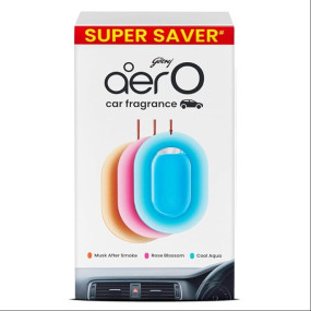 Godrej aer O ? Hanging Car Air Freshener ? Assorted Pack of 3 (22.5g) | Gel Lasts up to 30 days | Car Accessories