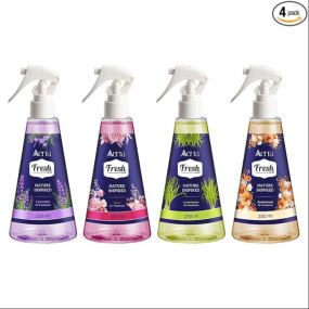 Aerra Lavender, Rose, Lemongrass, Sandalwood Air Freshener Spray Combo, 4x250ml ? Sacred Zest Edition, 11200+ Sprays for Home, Pooja Room, Kitchen, Bedroom, Car, Office, Non-Aerosol Odor Eliminator