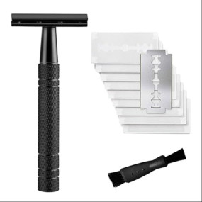LOOM TREE? Double Edge Safety Razors Portable Manual Wet Shave for Home Salon Dad Gifts Matt Black | Personal Care | Shaving, Waxing & Beard Care | Manual Razors