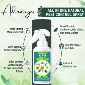Pest Control & Insect Repellent Spray For Rat Cockroach, Lizard, Ant, Termite, Bed Bugs, Spider, Fly, Centipede, Mouse, Bed Bugs 100% Natural | No Kill Just Repel Easy To Use Non-Toxic (200Ml) | - FORMULATION 10X