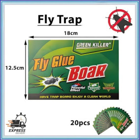 ZIBUYU? 20PC Fly Stickers, 20 Sheets Green, Indoor Fly Trap Paper, Extra Strong Flying Insect Glue Sticker, Non-Toxic Biodegradable Pest Control for Home/Kitchen/Plants, 18.5x12.8cm