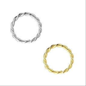 Silver Chandi 'The Twisted Luxe' 8mm Nose Rings for Women and Girls Pure Silver (NR05097) Pack Of 2 Pcs