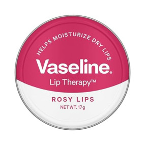 Vaseline Lip Tins Rosy Lips, 17 g | Provides Hydration, Sheer Pink Tint & Glossy Shine