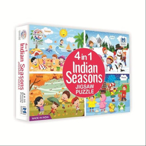 Ratna's 4 in 1 Indian Seasons Jigsaw Puzzle for Kids. 4 Jigsaw Puzzles 35 Pieces Each