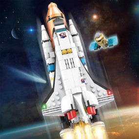 PLUSPOINT Spaceship Rocket Building Blocks Set, Educational Stem Building Toys For Kids Brain Development & Hands-On Ability Construction Toy For Boys & Girls Aged 5+ (4421), Multi, Set Of 1