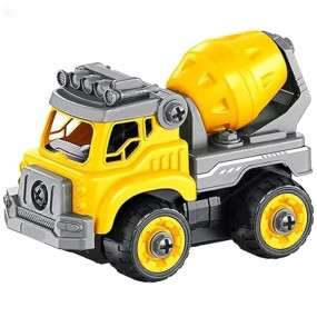 FunBlast Cement Mixer Truck Construction Building Toy - DIY Assembling Vehicles Toys with Screwdriver for Kids, STEM Toys for Children, Building Automobile Toy for 3+ Years Old Kids, Boys, Girls