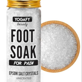 YOGAFY- Foot Soak for PAIN RELIEF with Epsom Salt - (300 g) | DETOX SPA | Remove Impurities, Relieve Stress and Improve Sleep | Treat Athletes Foot, Tired and Aching Feet - Pet Jar Pack |