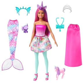 Barbie? Doll, Mermaid Toys, Clothes and Accessories, Fantasy Dress-Up Set, Baby Unicorn and Dragon Pets??
