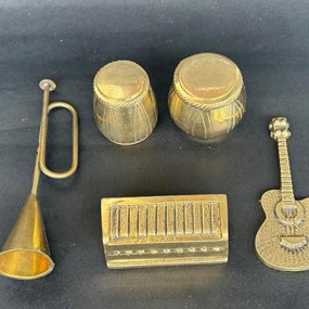 Salvus APP SOLUTIONS Handmade Brass Miniature Musical Instrumental Set Toy for Kids, Home Decor & Gift Showpiece (Gold_Small Size)