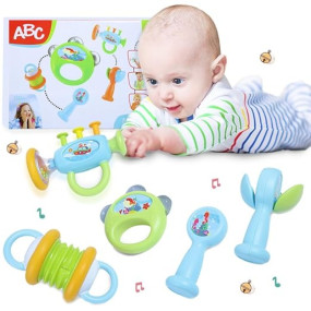 Simba ABC New Born Baby Toys Rattles for 6 to 12 Months | Orchestra Instrumental Musical Toys for Kids | Baby Products Gifts | Non-Toxic | Multicolor - BIS Approved