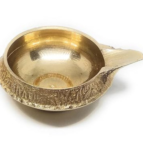 Ashtadhatu Brass Diya for Puja | Kuber Diya for Diwali Pooja Deepak Decoration | Small Brass Diya for Puja Kubera Deepam Brass Gift | Pooja Items for Home Brass (Pack of 2)