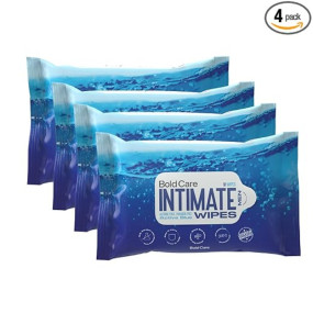 Bold Care Active Blue Intimate Cleansing Wipes For Men (40 Wipes) | pH Balanced | Skin Friendly for Intimate Hygiene | Alcohol Free Biodegradable Wipes | Travel-Friendly Wet Wipes | Pack of 4
