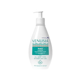Dr. Reddy's Venusia Max Intensive Moisturizing Lotion | Dermatologist Recommended | Clinically Proven, Long-Lasting Moisturization | For Normal to Very Dry Skin | Cocoa Butter, Shea Butter, Mango Butter and Aloe Butter | 300 g.