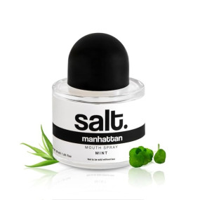 Salt. Oral Care Manhattan Mouth Freshener Spray | Natural Tissue Hydration & Fresh Breath | With Aloe Leaf & Gotu Kola Extracts | Mint Flavor | pH Regulation of Mouth | 50ml