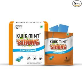 Kwikmint Premium Strong Sugar-Free Instant Dissolving Mouth Strips | Paper Mint Mouth Freshener for Fresh Breath, Fights Bad Breath ? Pack of 4 (352 Strips)