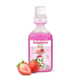 SmiloShine Kids Mouthwash ? Juicy Orange/Lemon Lime/Strawberry (180ml) (150, Strawberry Flavour)