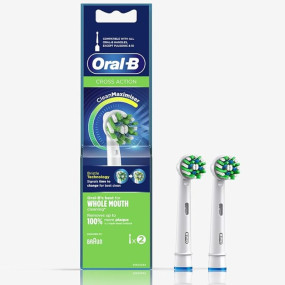 Oral-B ORIGINAL Cross Action Electric Toothbrush Soft Replacement Brush Heads [10X POWERFUL THAN COMPATIBLE PRODUCTS] For Vitalty,Pro,Smart Series, 2 refills, Deep clean between teeth