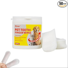 DONO Dental Care Finger Wipes for Dogs ? Teeth Cleaning Finger Wipes for Dogs and Cats ? Tooth Brushing Kit, Dental Wipes for Dogs ? Reduces Plaque and Freshens Breath (50 Pieces)