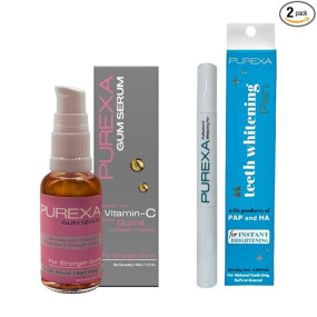 Purexa Teeth Whitening Kit Instant Teeth Whitening Pen with Herbal Gum Serum No Sensitivity and Peroxide Free Gel Teeth Whitening Products for Men & Women