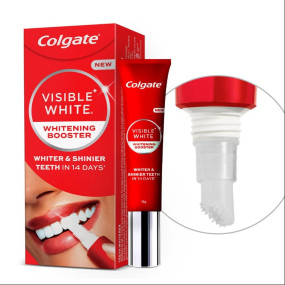 Colgate Visible White Whitening Booster Gel (13 g), Leave On Teeth Whitening Treatment with Active Oxygen Technology, Whitens Teeth in 14 days, Removes Stains & Brightens Teeth, Enamel Safe Teeth Whitener