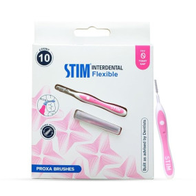 STIM Interdental Flexible Proxa Brush | 10 Brushes | ISO 0 - For Tight Gaps | Deep cleaning between the teeth Pack of 1