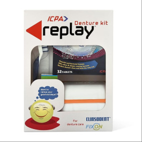 ICPA Replay Denture Cleaning Kit with Storage Container and Adhesive
