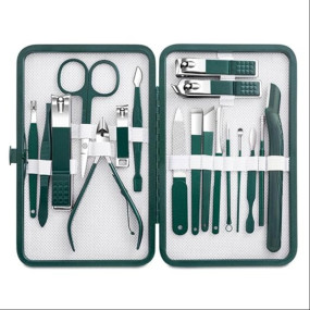 QXORE Manicure Pedicure Set 18-in-1 Nail Clippers Kit ? Professional Stainless Steel Grooming Tools with Nail Cutter, Cuticle Trimmer, Tweezers, Ear Pick, Pedicure Knife ? Travel Case for Men & Women