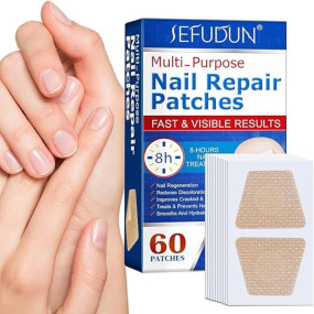 Boxania? 60 Pcs Original Nail Repair Patches, Multi-Purpose Nail Repair Treatment Extra Strength, Restores Appearance of Discolored or Damaged Nails