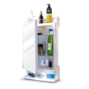 CIPLA PLAST Rich Look Bathroom Cabinet with Mirror White | Storage Organiser | Strong Plastic Bathroom Shelves Wall Mounted | Bathroom Accessories| Mirror Cabinet- (Made in India)