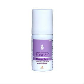 Soreze Cleanse Medical Adhesive Remover Spray | Alcohol Free & Safe on Skin | No Sting and Painless | Quick Dry & Non Sticky Formula | Pack of 1 | 30ml