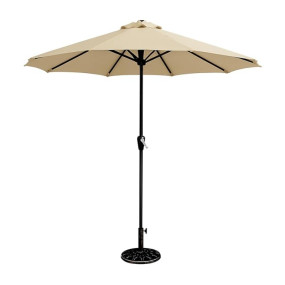 7 star DECOR 9ft Centre Pole Garden Umbrella with 14kg Base ? Waterproof UV-Proof Outdoor Umbrella for Balcony, Terrace, Lawn (Khaki, Large)